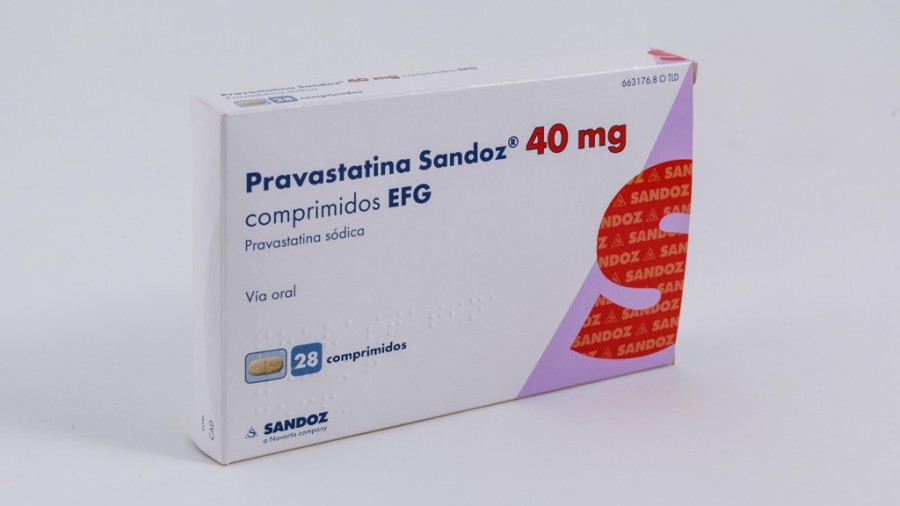 PRAVASTATINA SANDOZ 40 mg COMPRIMIDOS EFG, 28 comprimidos fotografía del envase.