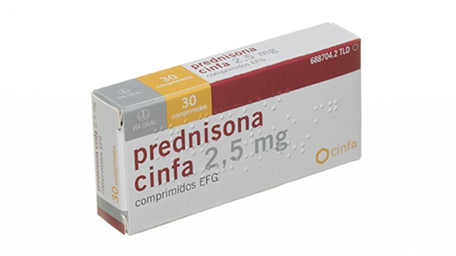 PREDNISONA CINFA 2,5 mg COMPRIMIDOS EFG, 30 comprimidos fotografía del envase.