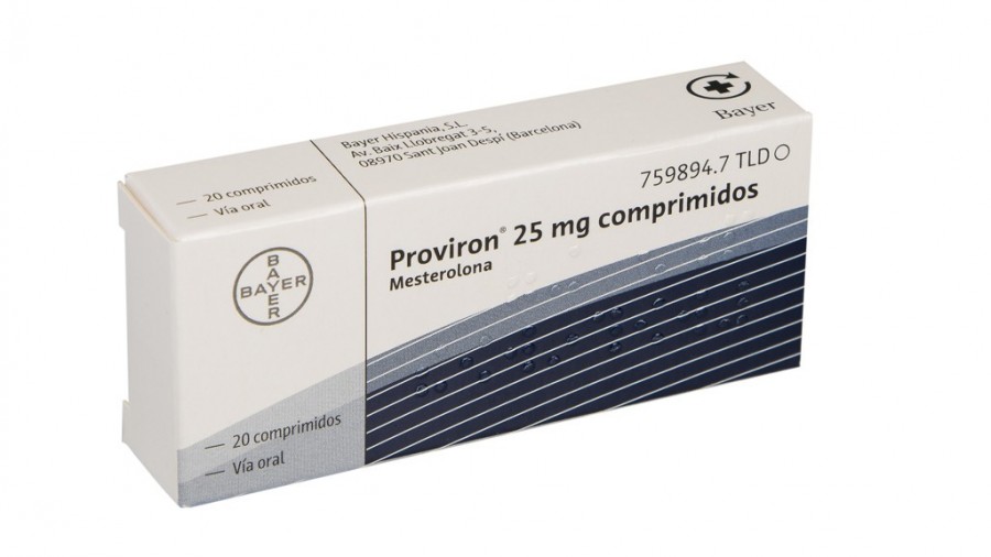 PROVIRON 25 mg COMPRIMIDOS , 20 comprimidos fotografía del envase.