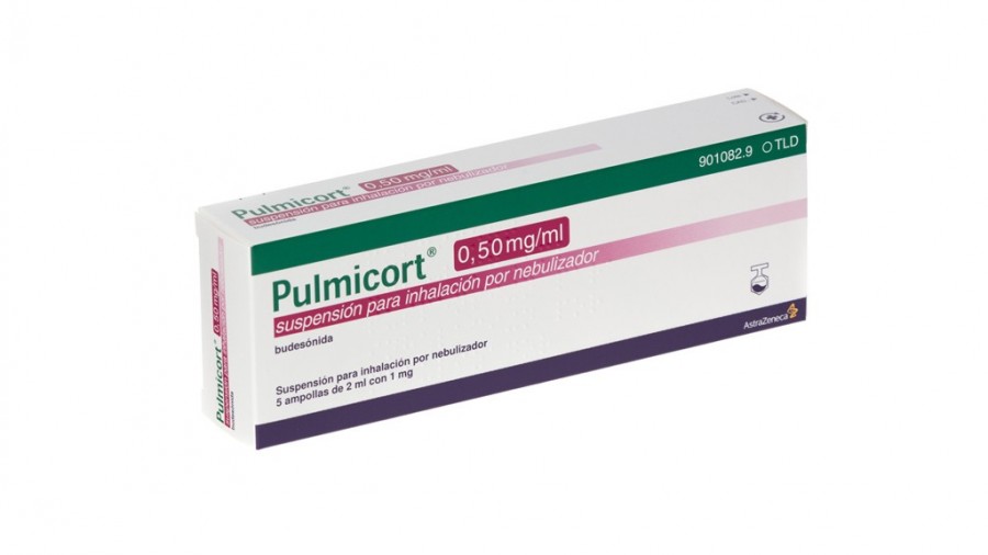 PULMICORT 0,50 mg/ml SUSPENSION PARA INHALACION POR NEBULIZADOR, 5 ampollas de 2 ml fotografía del envase.