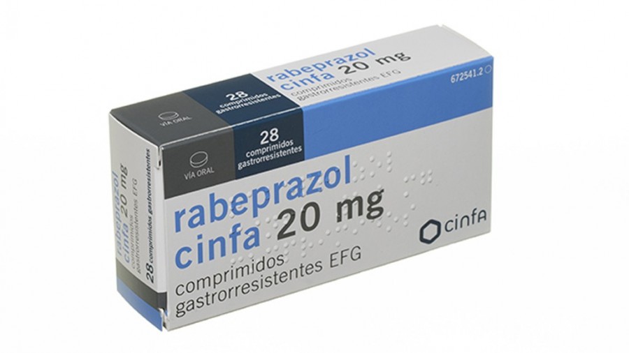 RABEPRAZOL CINFA 20 MG COMPRIMIDOS GASTRORRESISTENTES EFG , 28 comprimidos fotografía del envase.