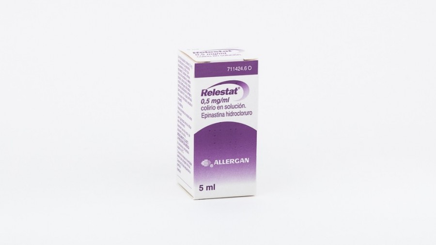 RELESTAT 0,5 mg/ml COLIRIO EN SOLUCION , 1 frasco de 5 ml fotografía del envase.
