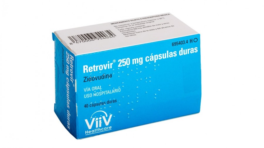 RETROVIR 250 mg CAPSULAS DURAS , 40 cápsulas fotografía del envase.