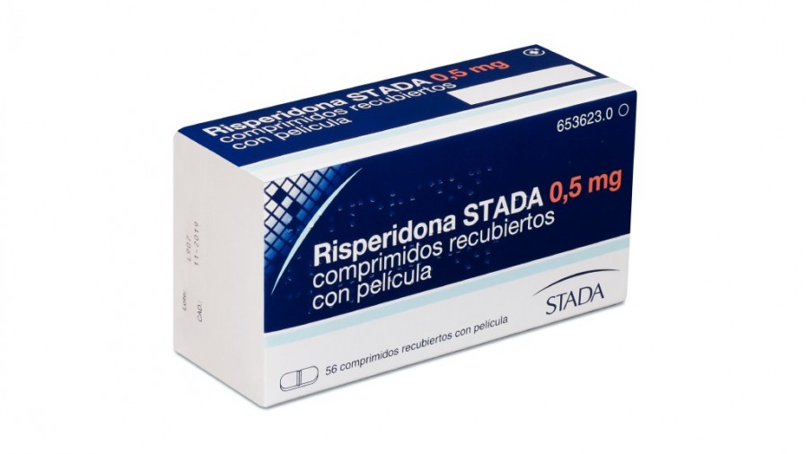 RISPERIDONA STADA 0,5 mg COMPRIMIDOS RECUBIERTOS CON PELICULA, 56 comprimidos fotografía del envase.
