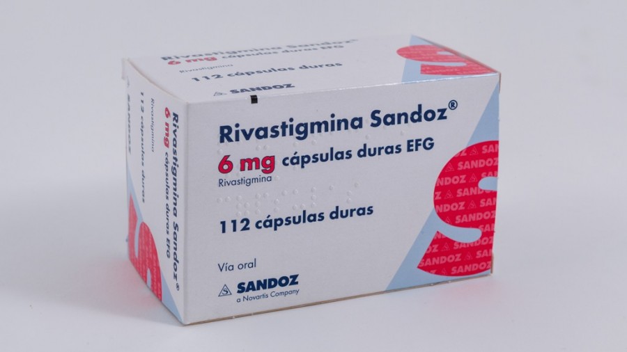 RIVASTIGMINA SANDOZ 6 mg CAPSULAS DURAS EFG, 112 cápsulas fotografía del envase.