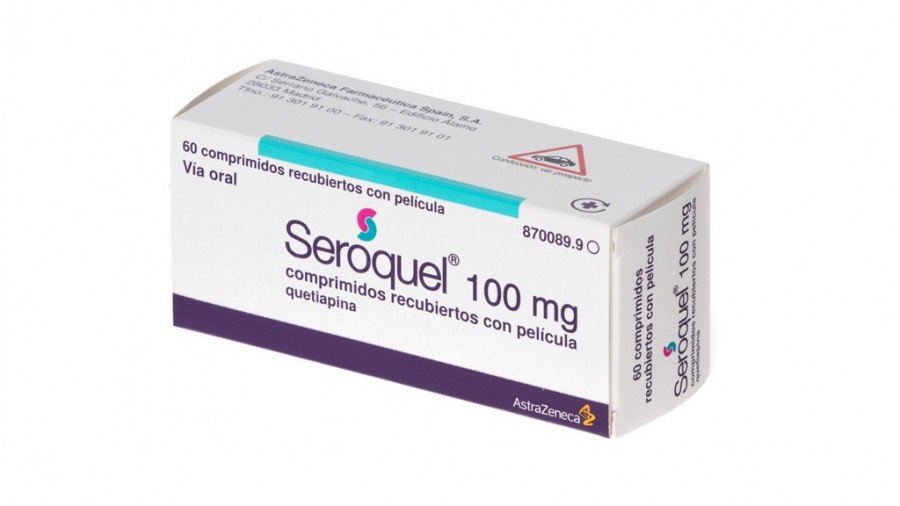 SEROQUEL 100 mg COMPRIMIDOS RECUBIERTOS CON PELICULA , 60 comprimidos fotografía del envase.