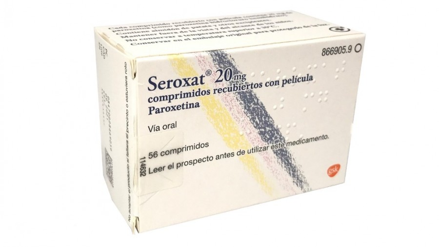 SEROXAT 20 mg COMPRIMIDOS RECUBIERTOS CON PELICULA, 56 comprimidos fotografía del envase.
