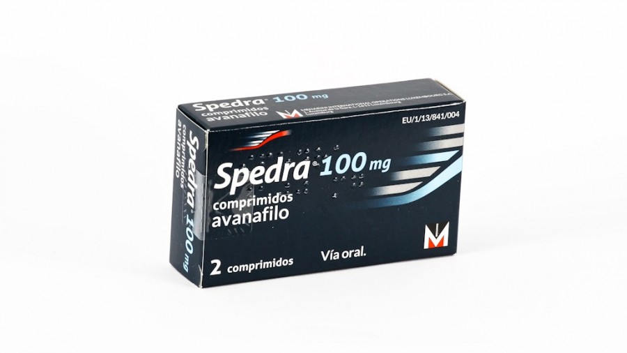 SPEDRA 100 mg comprimidos 2 COMPRIMIDOS fotografía del envase.