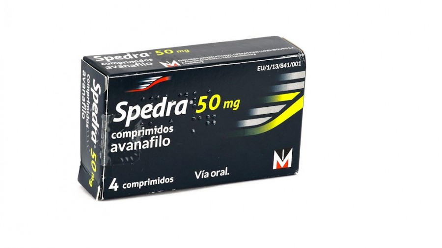 SPEDRA 50 mg comprimidos 4 COMPRIMIDOS fotografía del envase.