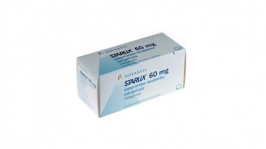 STARLIX 60 mg COMPRIMIDOS RECUBIERTOS CON PELICULA, 84 comprimidos fotografía del envase.