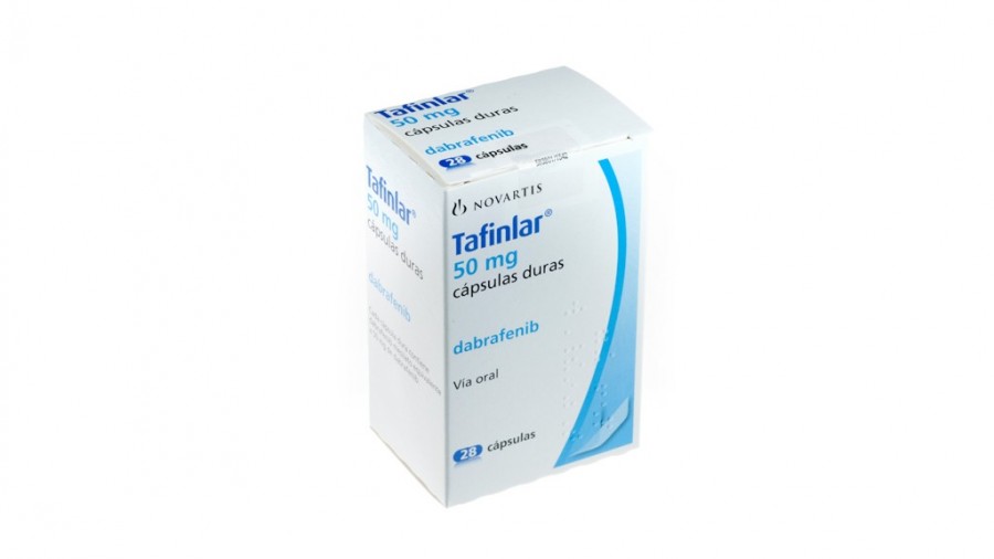 TAFINLAR 50 mg capsulas duras 28 CAPSULAS fotografía del envase.