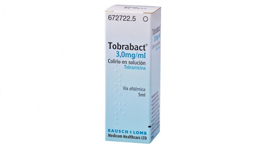 TOBRABACT 3,0 mg/ml COLIRIO EN SOLUCION , 1 frasco de 5 ml fotografía del envase.