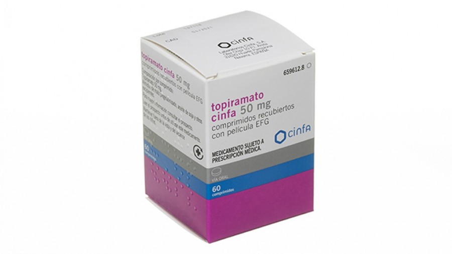 TOPIRAMATO CINFA 50 mg COMPRIMIDOS RECUBIERTOS CON PELICULA EFG, 60 comprimidos (FRASCO) fotografía del envase.