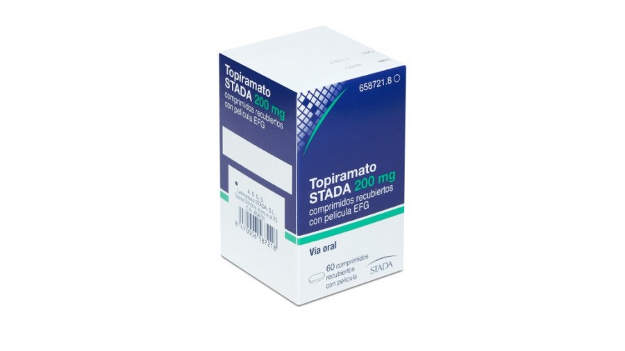 TOPIRAMATO STADA 200 mg COMPRIMIDOS RECUBIERTOS CON PELICULA EFG, 60 comprimidos fotografía del envase.