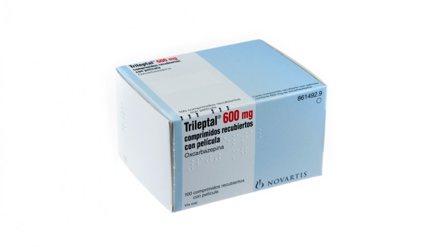 TRILEPTAL 600 mg COMPRIMIDOS RECUBIERTOS CON PELICULA , 500 comprimidos fotografía del envase.