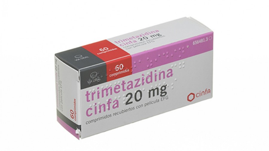 TRIMETAZIDINA CINFA 20 mg COMPRIMIDOS RECUBIERTOS CON PELICULA EFG, 60 comprimidos fotografía del envase.
