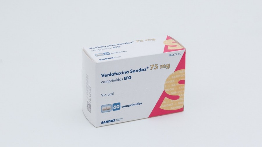 VENLAFAXINA SANDOZ 75 mg COMPRIMIDOS  EFG , 60 comprimidos fotografía del envase.