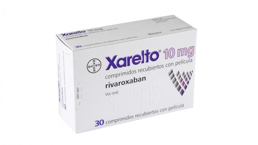 XARELTO 10 mg COMPRIMIDOS RECUBIERTOS CON PELICULA, 30 comprimidos fotografía del envase.