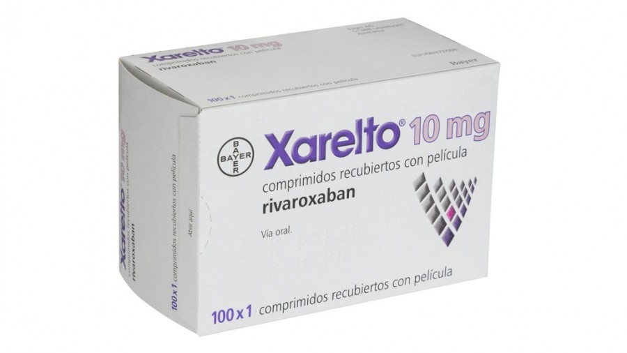 XARELTO 10 mg COMPRIMIDOS RECUBIERTOS CON PELICULA, 100 comprimidos fotografía del envase.