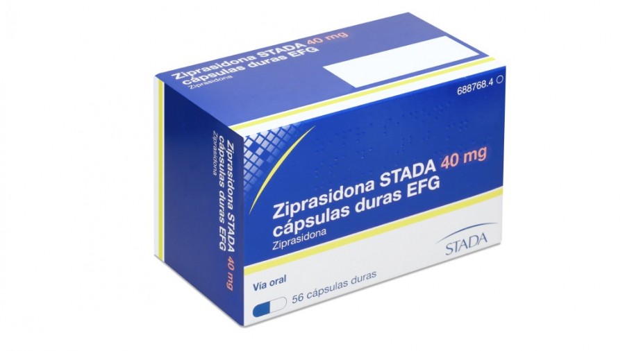 ZIPRASIDONA STADA 40 mg CAPSULAS DURAS EFG, 56 cápsulas fotografía del envase.