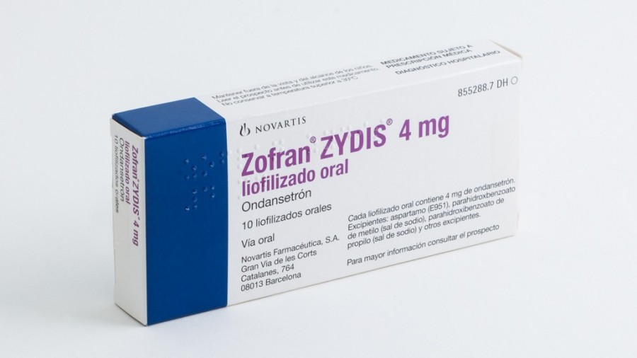 ZOFRAN  ZYDIS 4 mg LIOFILIZADO ORAL , 10 liofilizados fotografía del envase.