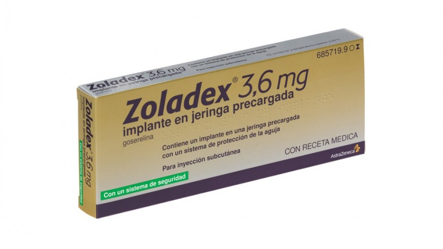 ZOLADEX 3,6 mg IMPLANTE EN JERINGA PRECARGADA , 1 implante fotografía del envase.