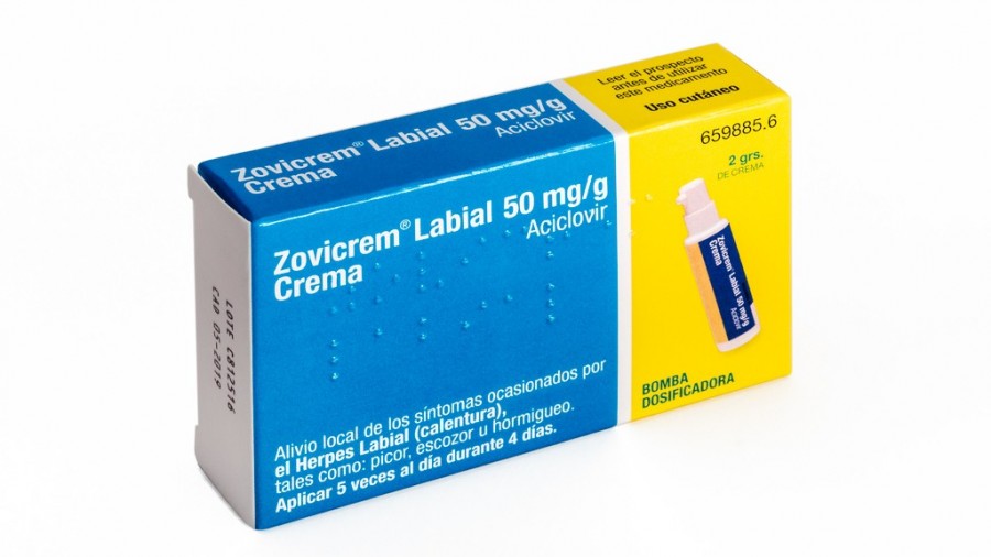 ZOVICREM LABIAL 50 mg/g CREMA, 1 tubo de 2 g fotografía del envase.