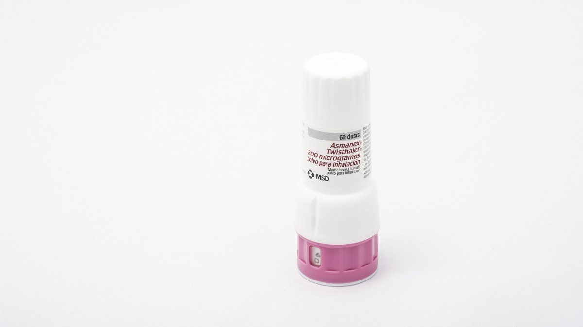 ASMANEX TWISTHALER 200 microgramos POLVO PARA INHALACION , 1 inhalador de 60 dosis fotografía de la forma farmacéutica.