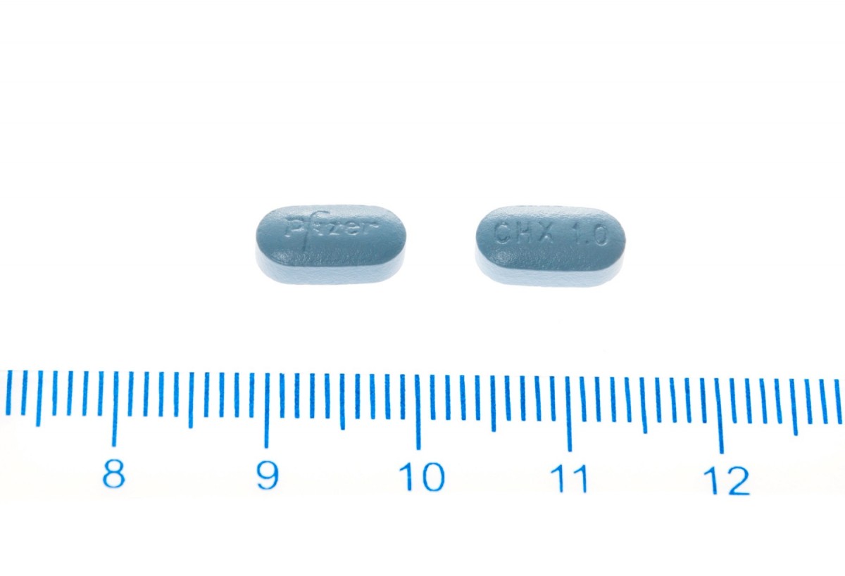 CHAMPIX 1 mg comprimidos recubiertos con pelicula 112 comprimidos fotografía de la forma farmacéutica.