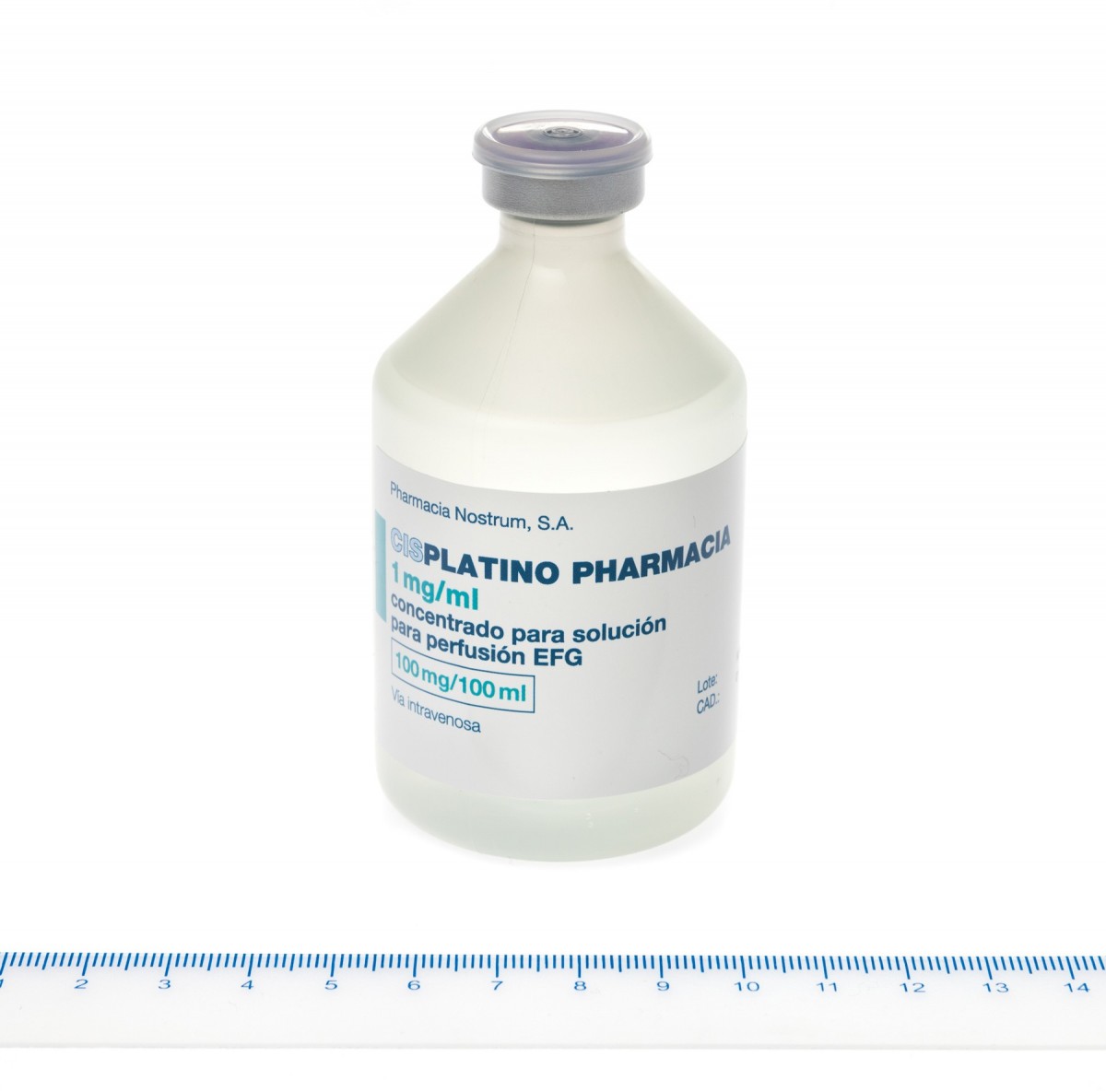 CISPLATINO PHARMACIA 1 mg/ml CONCENTRADO PARA SOLUCION PARA PERFUSION EFG , 1 vial de 10 ml fotografía de la forma farmacéutica.