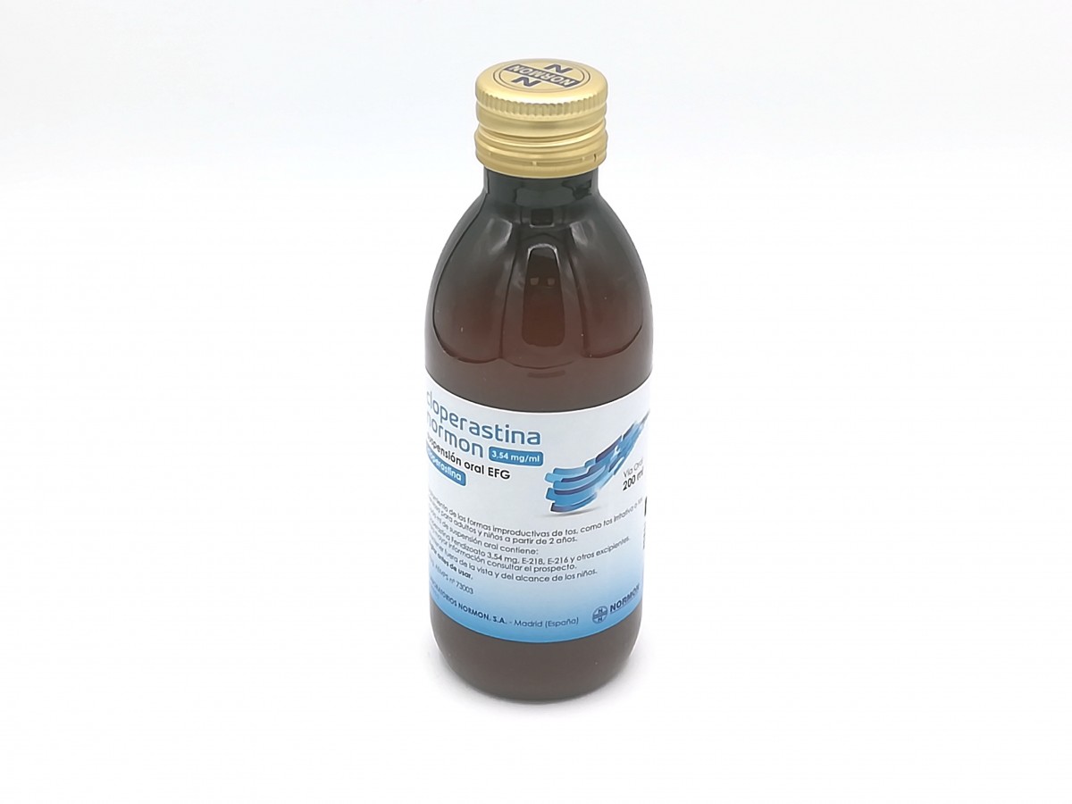 CLOPERASTINA NORMON 3,54 mg/ml SUSPENSION ORAL, 1 frasco de 120 ml fotografía de la forma farmacéutica.