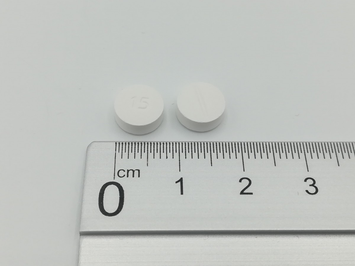 ESCITALOPRAM NORMON 15 mg COMPRIMIDOS RECUBIERTOS CON PELICULA EFG, 56 comprimidos fotografía de la forma farmacéutica.