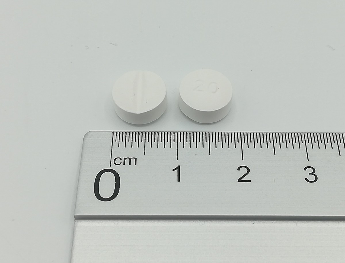 ESCITALOPRAM NORMON 20 mg COMPRIMIDOS RECUBIERTOS CON PELICULA EFG, 56 comprimidos fotografía de la forma farmacéutica.