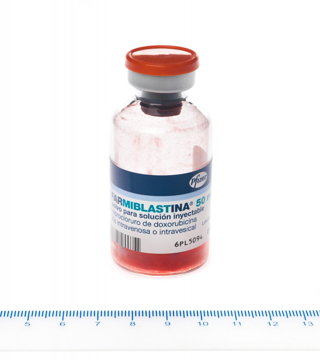 FARMIBLASTINA 50 mg POLVO PARA SOLUCION INYECTABLE, 1 vial fotografía de la forma farmacéutica.