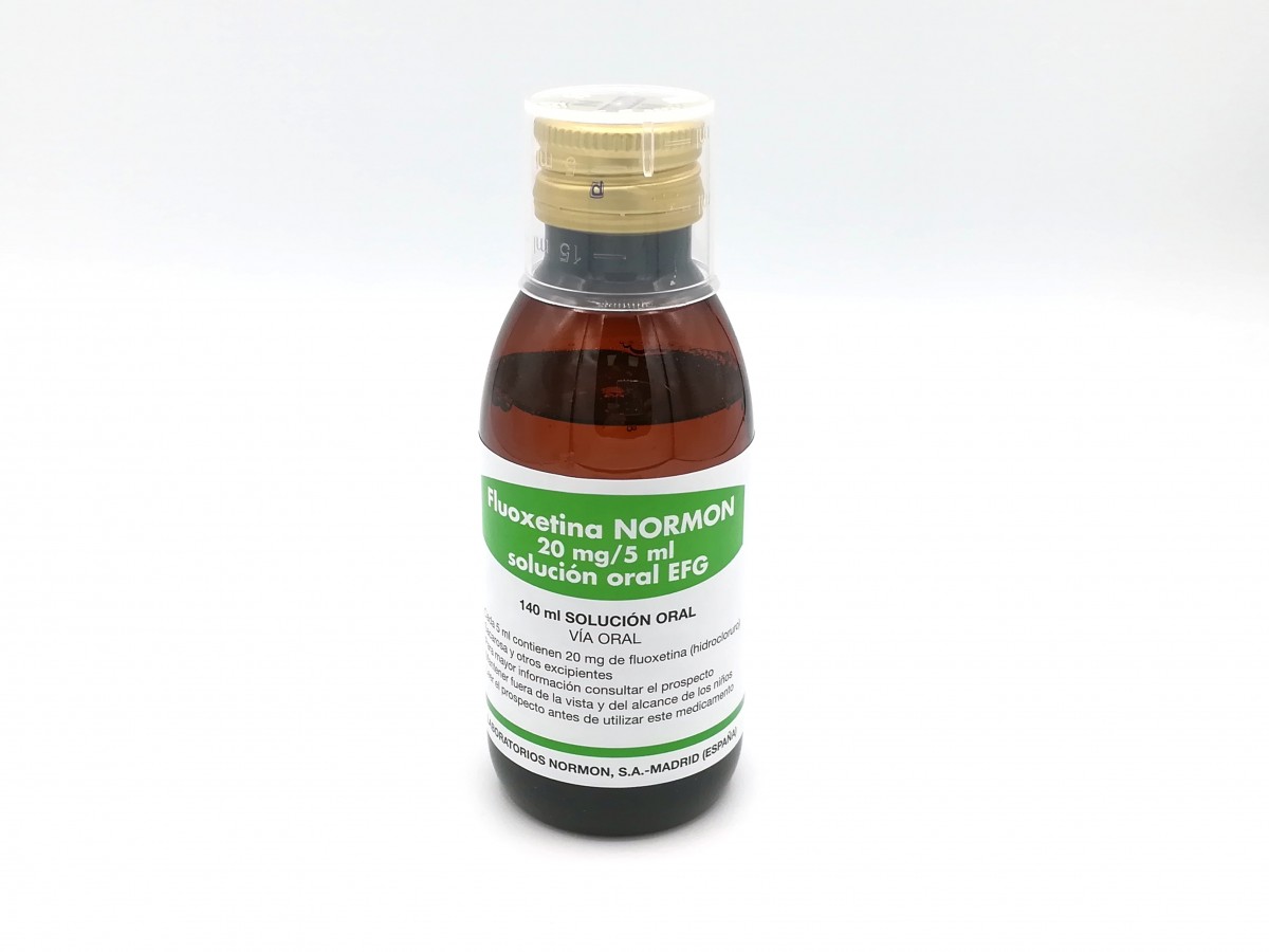 FLUOXETINA NORMON 20 mg/5 ml SOLUCION ORAL EFG , 1 frasco de 70 ml fotografía de la forma farmacéutica.