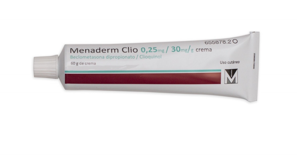 MENADERM CLIO 0,25 mg/30 mg/g  CREMA , 1 tubo de 60 g fotografía de la forma farmacéutica.