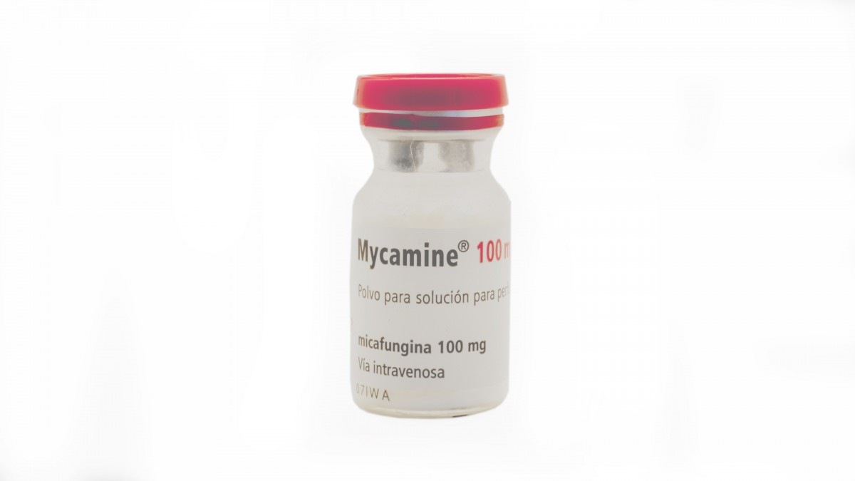 MYCAMINE 100 mg POLVO PARA SOLUCION PARA PERFUSION, 1 vial fotografía de la forma farmacéutica.