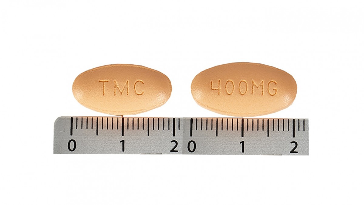 PREZISTA 400 mg COMPRIMIDOS RECUBIERTOS CON PELICULA, 60 comprimidos fotografía de la forma farmacéutica.