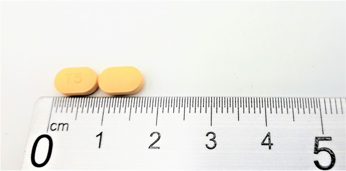 TADALAFILO NORMON 5 MG COMPRIMIDOS RECUBIERTOS CON PELICULA EFG, 28 comprimidos (Blister Al/PVC) fotografía de la forma farmacéutica.