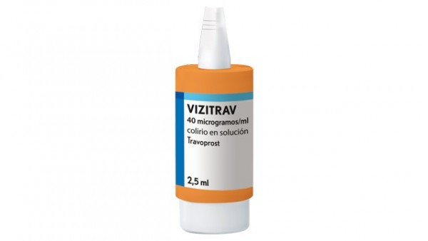 VIZITRAV 40 MICROGRAMOS/ML COLIRIO EN SOLUCION , 1 frasco de 2,5 ml fotografía de la forma farmacéutica.