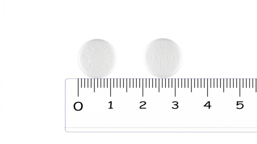 CAFIASPIRINA 500 mg/50 mg COMPRIMIDOS , 20 comprimidos fotografía de la forma farmacéutica.