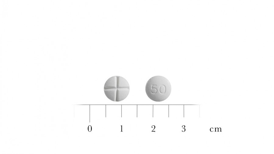 CAPTOPRIL STADA 50 mg COMPRIMIDOS EFG, 30 comprimidos fotografía de la forma farmacéutica.