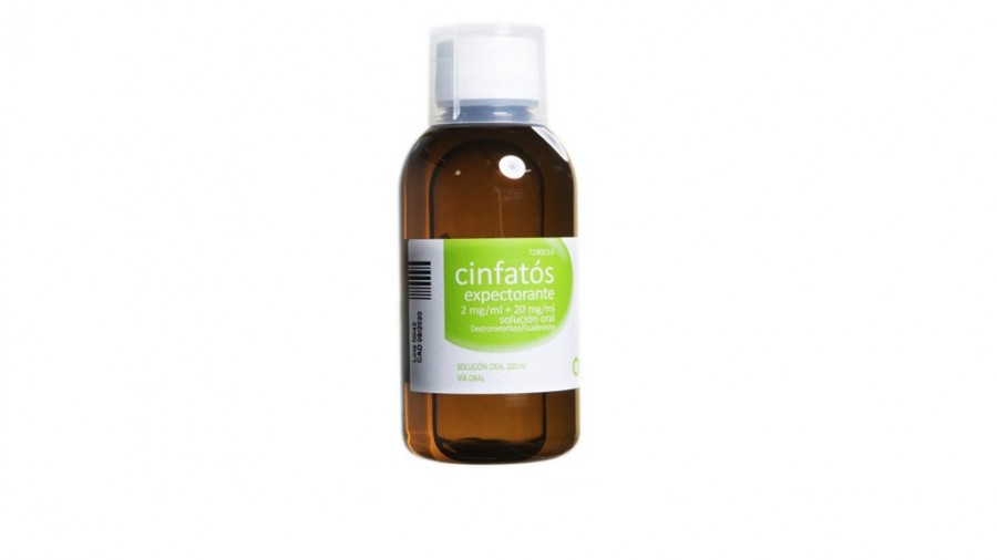 CINFATOS EXPECTORANTE 2 mg/ml + 20 mg/ml SOLUCION ORAL, 1 frasco de 125 ml fotografía de la forma farmacéutica.