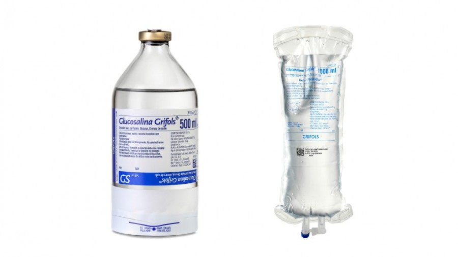 GLUCOSALINA GRIFOLS SOLUCION PARA PERFUSION ,  1 frasco de 500 ml fotografía de la forma farmacéutica.