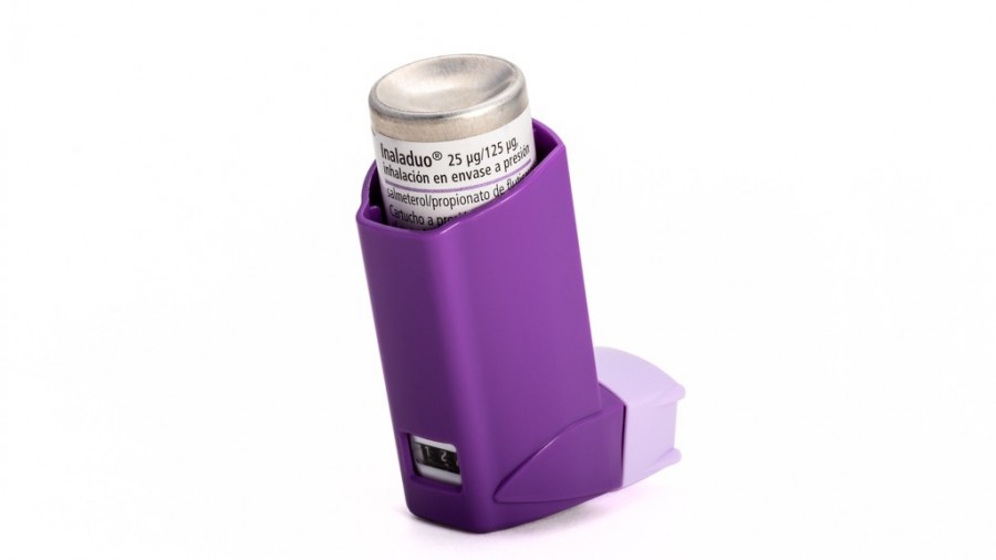 INALADUO 25 microgramos/125 microgramos/ INHALACIÓN, SUSPENSIÓN PARA INHALACIÓN EN ENVASE A PRESIÓN, 1 inhalador de 120 dosis fotografía de la forma farmacéutica.