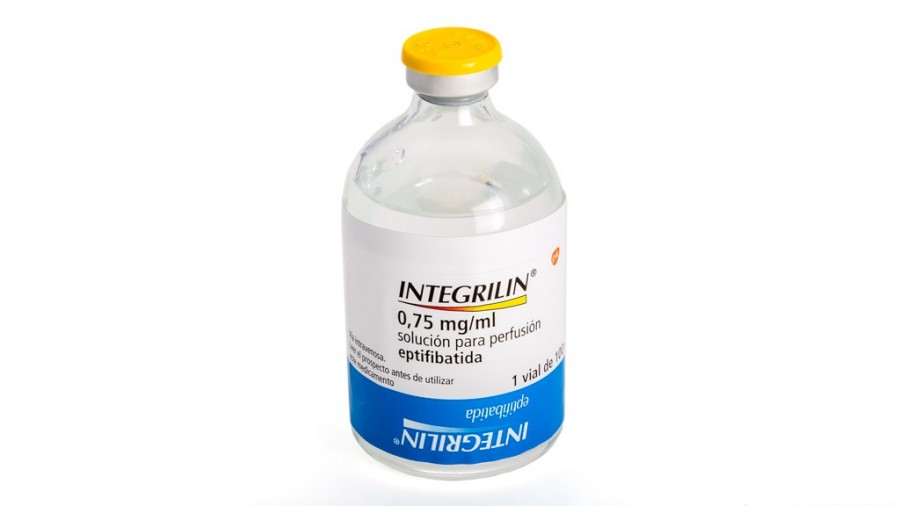 INTEGRILIN 0,75 mg/ml, SOLUCION PARA PERFUSION, 1 vial de 100 ml fotografía de la forma farmacéutica.