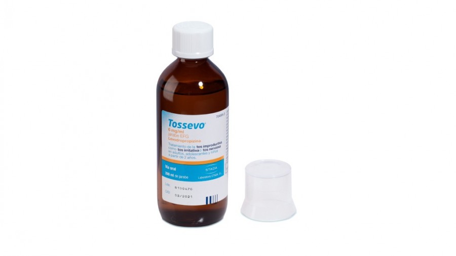 TOSSEVO 6 MG/ML JARABE EFG , 1 frasco de 200 ml fotografía de la forma farmacéutica.