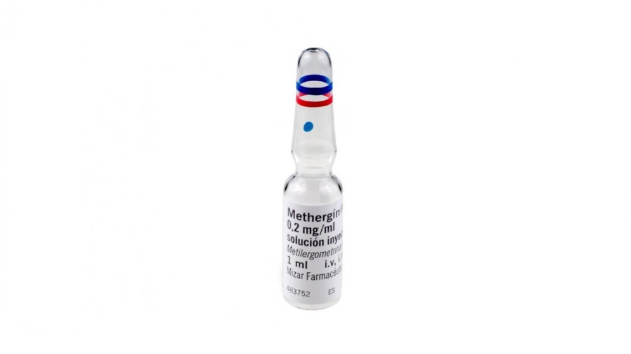 METHERGIN 0,2 mg/ml SOLUCION INYECTABLE, 3 ampollas de 1 ml fotografía de la forma farmacéutica.