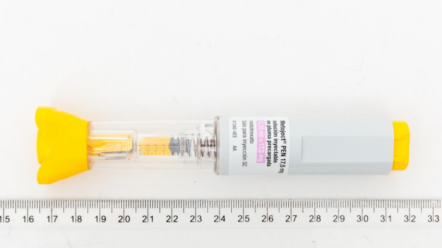 METOJECT PEN 17.5 MG SOLUCION INYECTABLE EN PLUMA PRECARGADA, 4 plumas precargadas de 0,35 ml fotografía de la forma farmacéutica.
