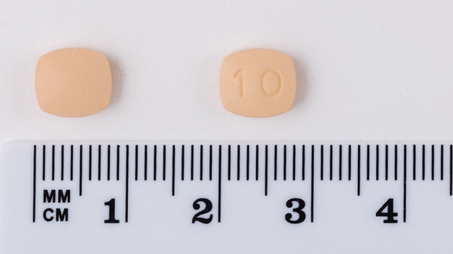 MONTELUKAST SANDOZ 10 mg COMPRIMIDOS RECUBIERTOS CON PELICULA EFG , 28 comprimidos fotografía de la forma farmacéutica.